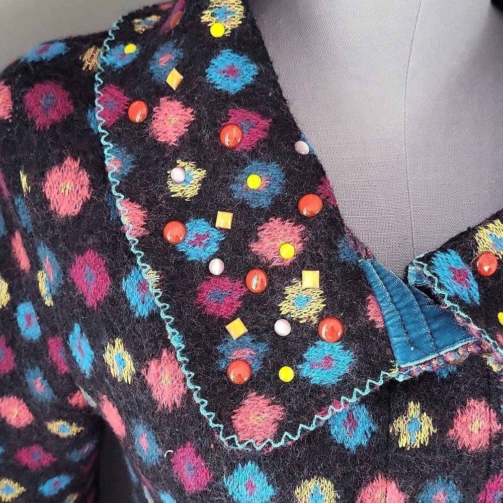 Louise Della Wool Coat Made In France Boho Statement Coat - Picture 2 of 14